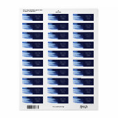 ネイビエレガントー水彩結婚式RSVP RTS ラベル (フルシート)