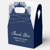 ネイビエレガントー素朴ブルーレースライト結婚ズ フェイバーボックス (オープン)