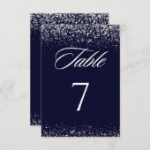 ネイビエレガントー結婚のテーブル番号カード ノートカード (正面/裏面)