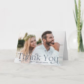 ネイビエレガントー結婚の写真 サンキューカード (正面)