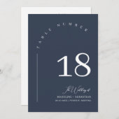 ネイビエレガントー結婚の座席表の番号 招待状 (正面/裏面)