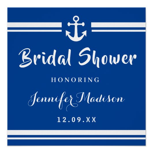 ネイビエレガントー航海のいかりブライダルシャワー ポスター (正面)