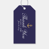 ネイビエレガントー航海のブルーありがとうギフトラベル ギフトタグ (正面)