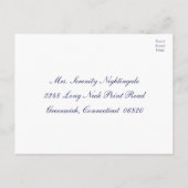 ネイビエレガントー航海のブルーいかりウェディングRSVP インビテーションポストカード (裏面)