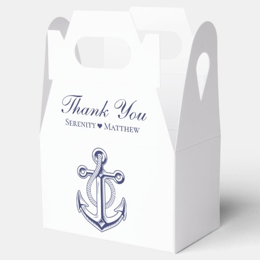 ネイビエレガントー航海のブルーいかりブライダルシャワー フェイバーボックス (オープン)