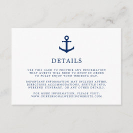 ネイビエレガントー航海のブルーいかり結婚ズ詳細 エンクロージャーカード