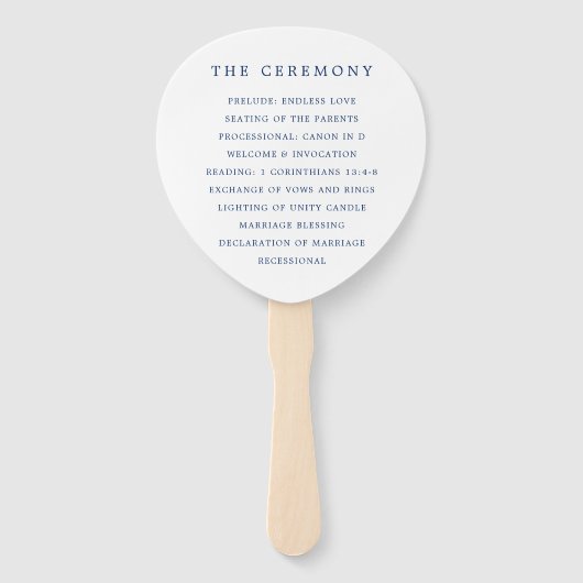 ネイビエレガントー航海のブルーいかり結婚式 プログラム ハンドファン (裏面)