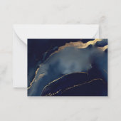 ネイビエレガントー航海のブルー金ゴールドビーチカップル ノートカード (裏面)