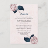 ネイビエレガントー葉フとピンクの花詳細 エンクロージャーカード (正面)