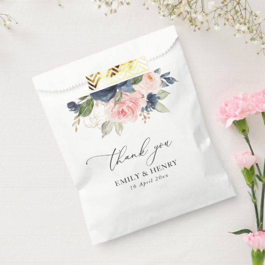 ネイビエレガントー赤面結婚のフローラは感謝していあなた フェイバーバッグ (封をした状態)
