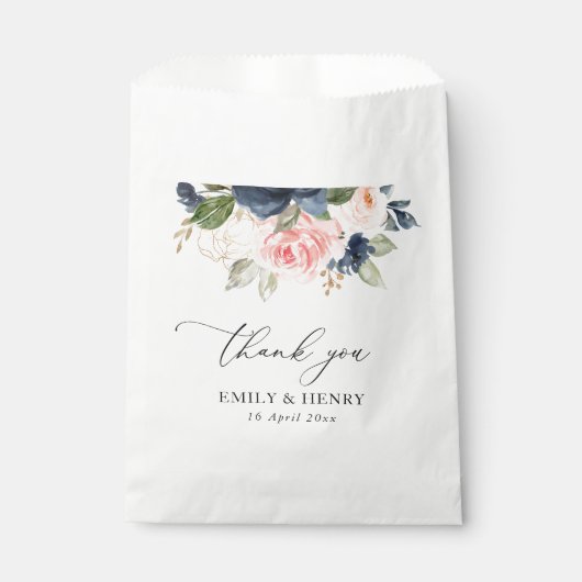 ネイビエレガントー赤面結婚のフローラは感謝していあなた フェイバーバッグ (正面)