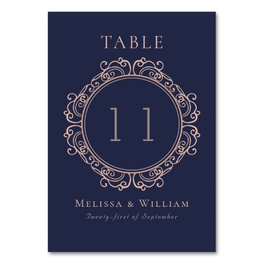 ネイビエレガントー赤面結婚ズ テーブルナンバー (正面)