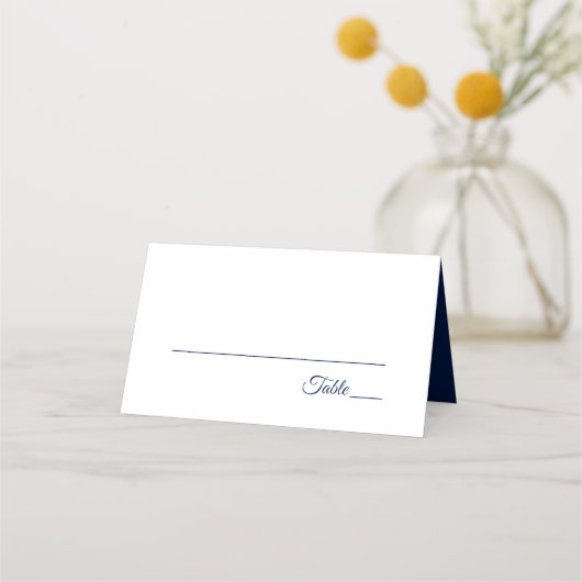 ネイビエレガントー金ゴールドパームモダン結婚ツリー プレイスカード (裏面)