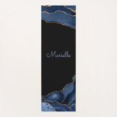 ネイビエレガントー金ゴールドブラックアゲートゲードパーソナライズされた ヨガマット (正面)