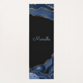 ネイビエレガントー金ゴールドブラックアゲートゲードパーソナライズされた ヨガマット (裏面)