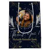 ネイビエレガントー金ゴールド卒業式 ミディアムペーパーバッグ (裏面)