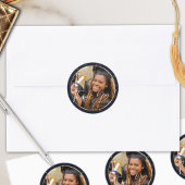 ネイビエレガントー金ゴールド卒業式 ラウンドシール