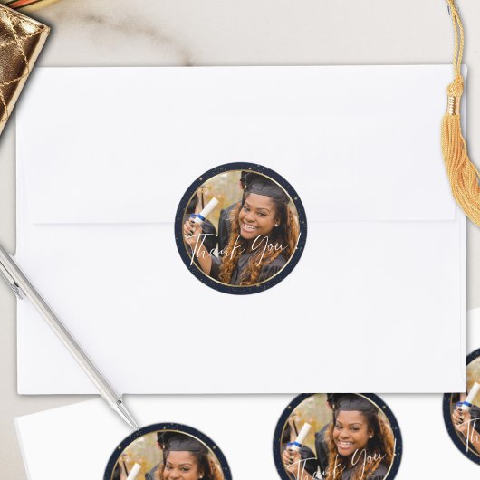 ネイビエレガントー金ゴールド卒業式 ラウンドシール