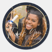 ネイビエレガントー金ゴールド卒業式 ラウンドシール (正面)