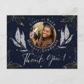 ネイビエレガントー金ゴールド卒業 ポストカード (正面)