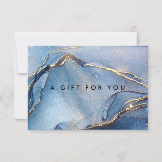 ネイビエレガントー金ゴールド大理石瑪瑙ギフト証明書 (正面)