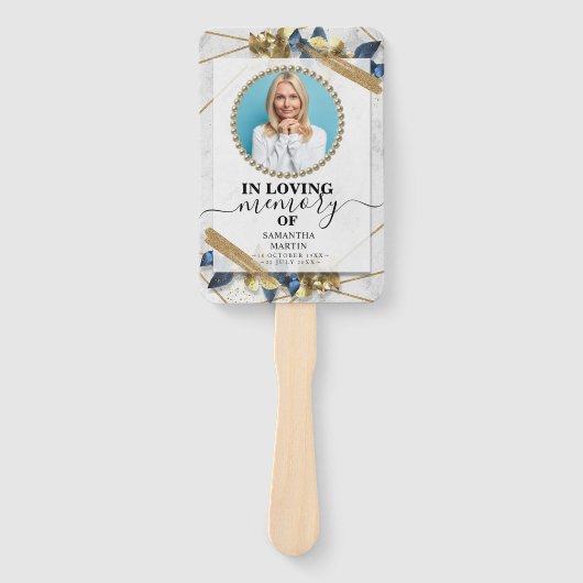 ネイビエレガントー金ゴールド葬儀お祝いライフハンド ハンドファン (正面)