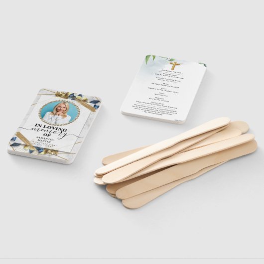 ネイビエレガントー金ゴールド葬儀お祝いライフハンド ハンドファン (組立なし)