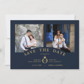 ネイビエレガントー金ゴールド2枚の写真結婚洗練 (正面)