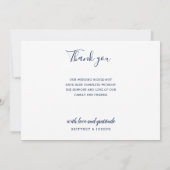 ネイビエレガントー2フォトコラージュ結婚ズ ノートカード (裏面)