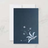 ネイビエレガントー&ほこりっぽい青い花の植物学 サンキューカード (裏面)