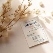 ネイビエレガントー&コーラル卒業パーティー招待状 招待状