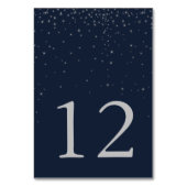 ネイビエレガントー&シルバーの落ち結婚つ星の数 テーブルナンバー (裏面)