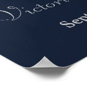 ネイビエレガントー/シルバーの落下するスター結婚ズ・ウェルカム ポスター (角)