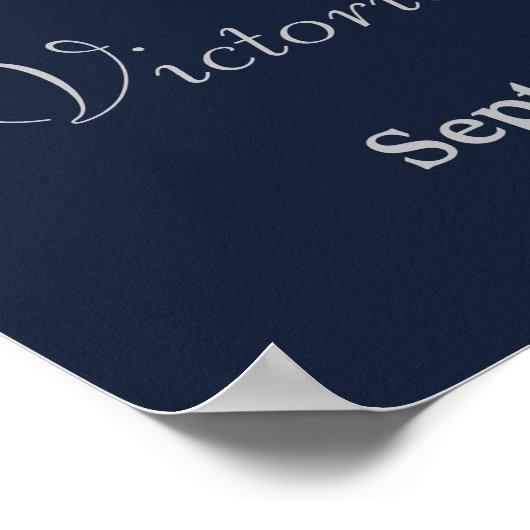 ネイビエレガントー/シルバーの落下するスター結婚ズ・ウェルカム ポスター (角)