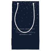ネイビエレガントー&シルバーフォールリングスターズ結婚式の引き出物 スモールペーパーバッグ (正面)