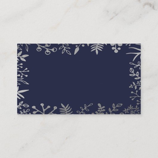 ネイビエレガントー&シルバーフローラズ結婚コレクション エンクロージャーカード (裏面)