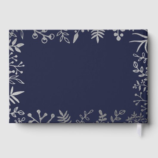 ネイビエレガントー&シルバーフローラズ結婚コレクション ゲストブック (裏面)