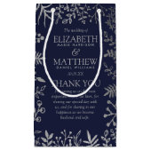 ネイビエレガントー&シルバーフローラズ結婚コレクション スモールペーパーバッグ (正面)