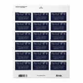 ネイビエレガントー&シルバーフローラズ結婚コレクション ラベル (フルシート)