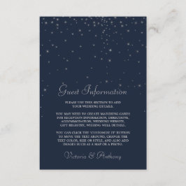 ネイビエレガントー&シルバー落下スター結婚ズ詳細 エンクロージャーカード