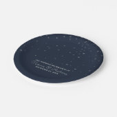 ネイビエレガントー&シルバー落下スター結婚ズ ペーパープレート (アングル)