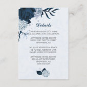 ネイビエレガントー&ダスティブルーの花と葉詳細 エンクロージャーカード (正面)