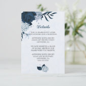 ネイビエレガントー&ダスティブルーの花と葉詳細 エンクロージャーカード (スタンド正面)