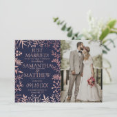 ネイビエレガントー&バラ金ゴールド結婚フローラの写真 案内状 (スタンド正面)