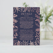 ネイビエレガントー&バラ金ゴールド結婚フローラコレクション エンクロージャーカード (スタンド正面)