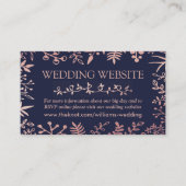 ネイビエレガントー&バラ金ゴールド結婚フローラコレクション エンクロージャーカード (正面)