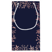 ネイビエレガントー&バラ金ゴールド結婚フローラコレクション スモールペーパーバッグ (裏面)