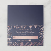 ネイビエレガントー&バラ金ゴールド結婚フローラコレクション プレイスカード (外部開封)