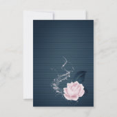 ネイビエレガントー&ピンクの花の植物学 サンキューカード (裏面)