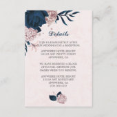 ネイビエレガントー&ピンクの花ネイビ葉ー詳細 エンクロージャーカード (正面)